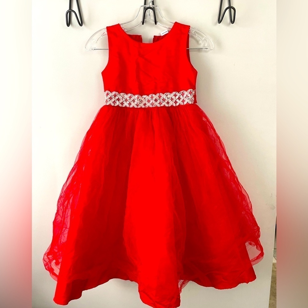 Unbranded, girls 5-6 years old, red poofy formal tulle skirt dress ball gown